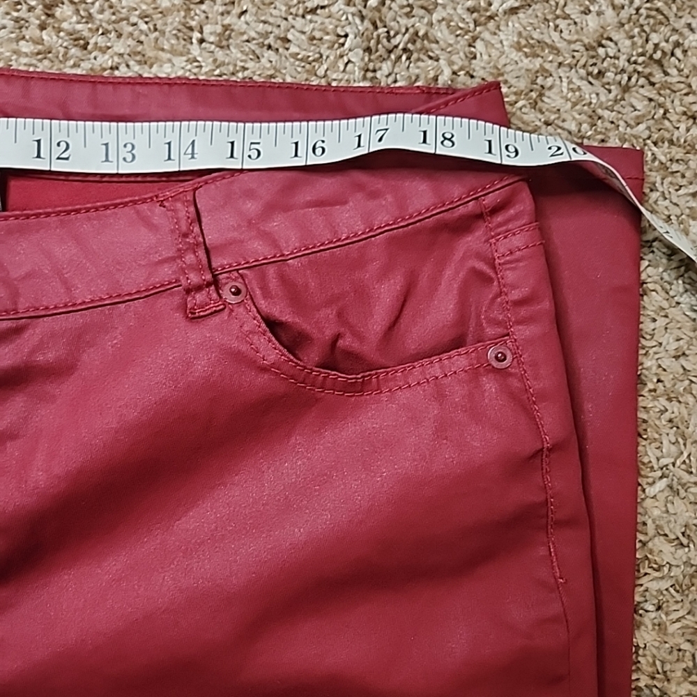 Bisou Bisou Michele Bohbot Skinny Jeggings Red Jeans Denim Pant Cotton Women - Picture 7 of 8